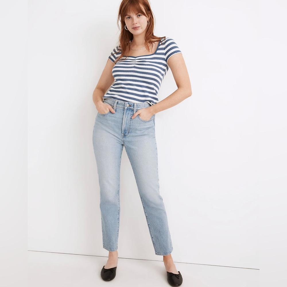 Madewell Curvy Perfect Vintage Jean High Rise Straight Leg Blue Size 27 PETITE